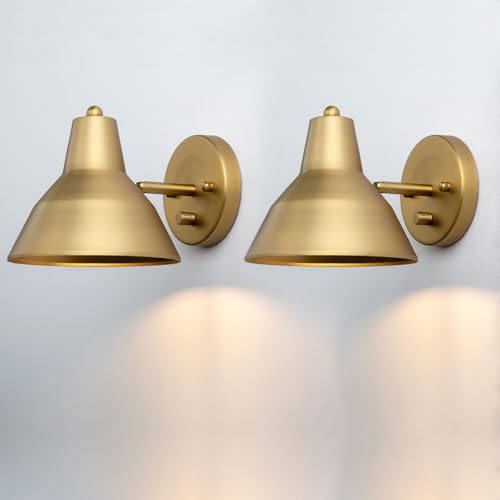 Yosoan Antique Wall Sconce Set of 2 with Dimming On/Off Switch — Vintage Vanity Lighting