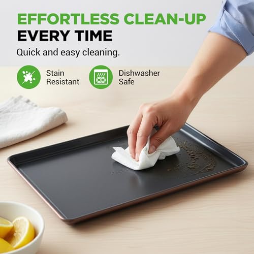 Nonstick Stackable Bakeware Set Brown 8-Piece Oven Safe Baking Tray