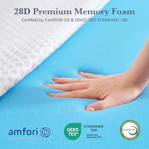 SINWEEK Twin XL 3 Inch Gel Memory Foam Mattress Topper with Cooling Gel, Ventilated Support Pad