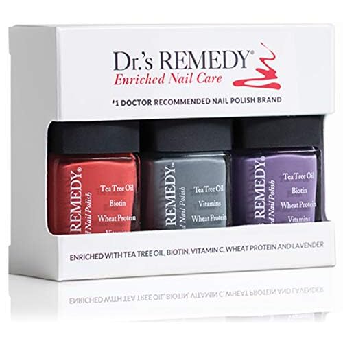Dr¡¯s Remedy 3 Pack Nail Polish Kit, 3 Pack, All Natural Enriched Nail Strengthener Non Toxic and Organic - Happy Healthy Harvest Trio - ALTRUISTIC Auburn/AMITY Amethyst/STABILITY Steel