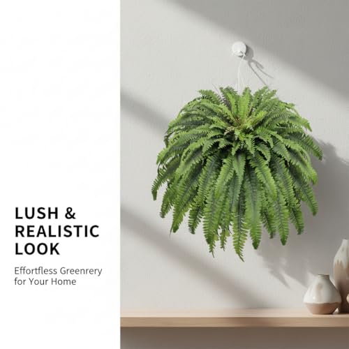 Dark Green 2-Pack 50-Inch Artificial Ferns for Outdoor & Indoor Decor