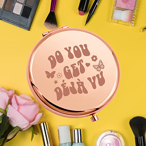 KEYCHIN Music Album Pocket Mirror Singer Fans Gifts Do You Get Deja Vu Music Song Lyrics Compact Makeup Mirror for Women Girls Teenagers (Deja Vu -RG)
