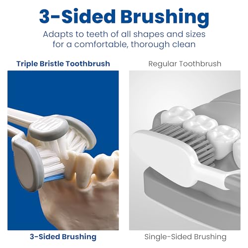 Triple Bristle Kids Sonic Toothbrush Replacement Brush Heads 2 Pack