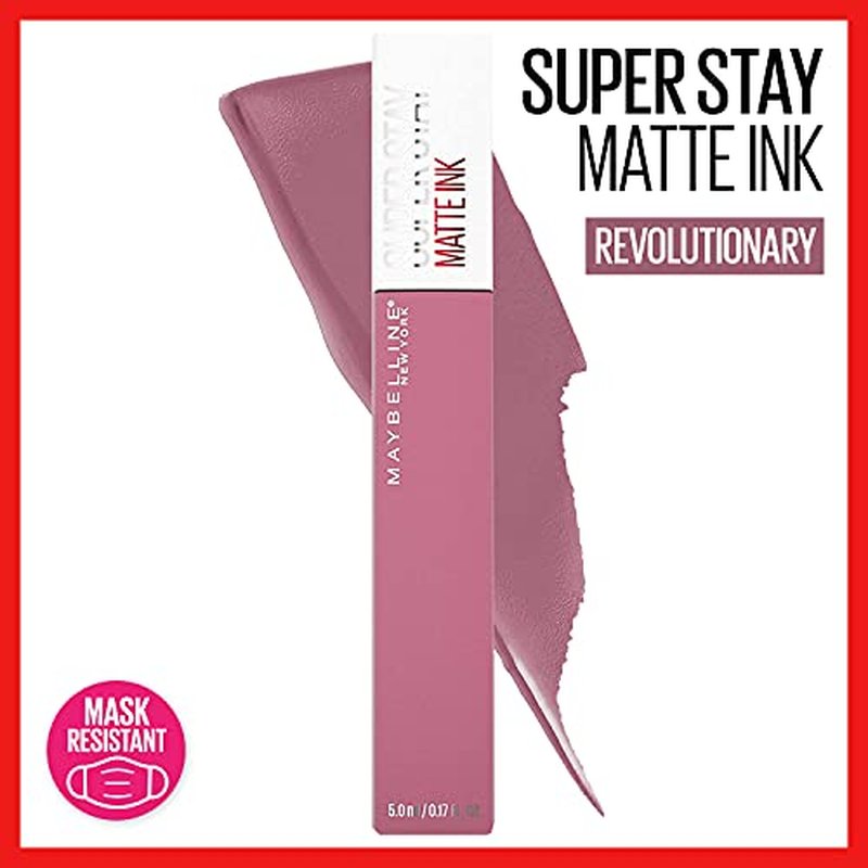 MAYBELLINE Super Stay Matte Ink Liquid Lipstick Makeup Bundle with Shades Lover and Revolutionary, Long Lasting High Impact Color, Up to 16H Wear, 1 Count Each