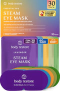 Body Restore Heated Eye Mask Pack - 30 Disposable Warm Compress for Dry Eyes & Relaxation - Variety Scents