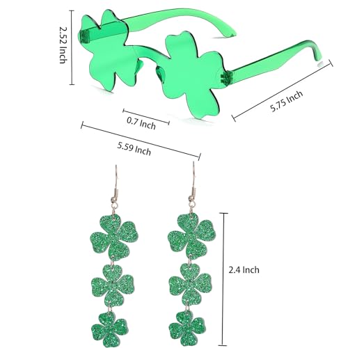Green Bob Wig with Bangs, Accessories & Stickers for St Patrick's Day Costume