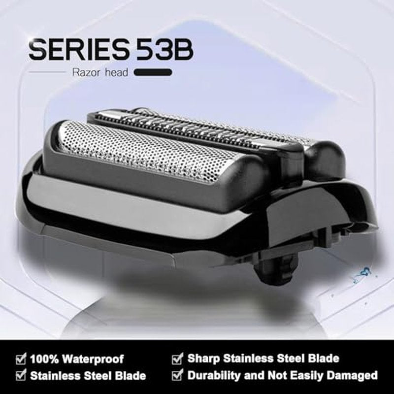 53B Replacement Foil and Cutter Compatible with Braun Series 5 Series 6 Electric Shaver, 53B Blades for Braun S5 Replacement Heads for 6020s,5020s,5018s,5050cs,6020s,6040cs,6072cc,6075cc