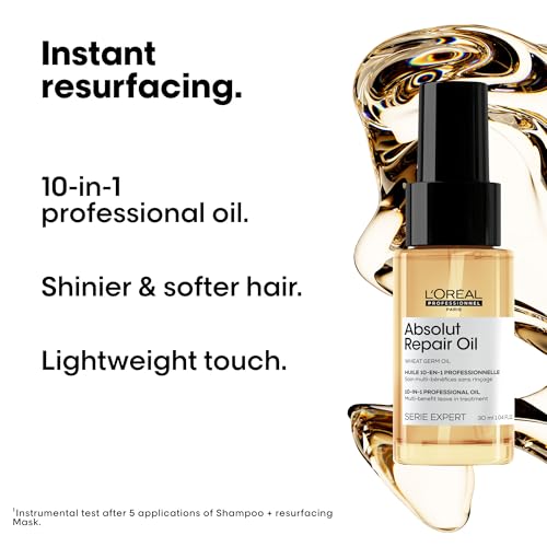 L'Oréal Professionnel Absolut Repair 10-in-1 Hair Oil 1 Fl Oz - Nourishing Leave-In Treatment