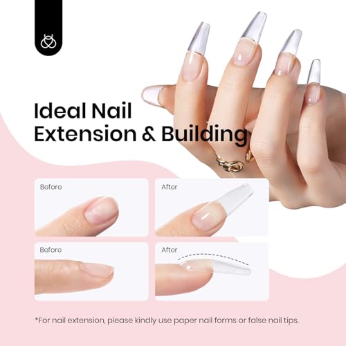 Beetles Builder Gel Nude Pink Sculpted Gel High Hardness for Nail Extension Broken Repair Protection Durable for Home Salon UV LED Lamp Cured Nail DIY Art Manicure 1 oz