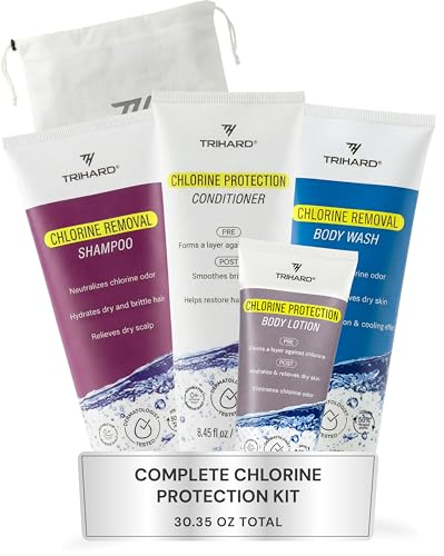 Swim Care Gift Set for Swimmers Hair & Body 4 Pc Chlorine Removal