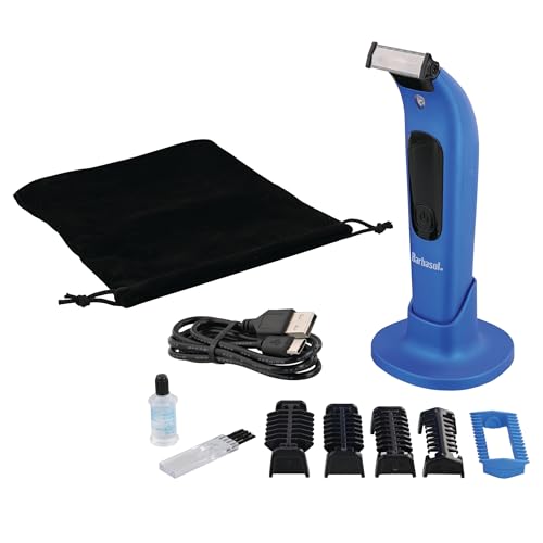 Barbasol Face and Body Shaver, Hybrid Face and Body Single Blade Shaver, Rechargeable with a 2 Hour Run Time, Wet or Dry Shave, LED Screen, Built in Light, Stainless Steel