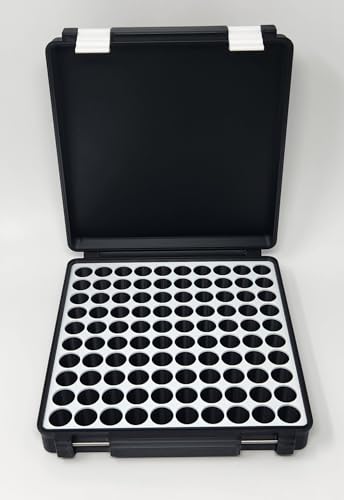 3D Printed Vial Storage Case - 3ml Peptide Organizer for Freezer & Travel - Black/White, 100 Vials