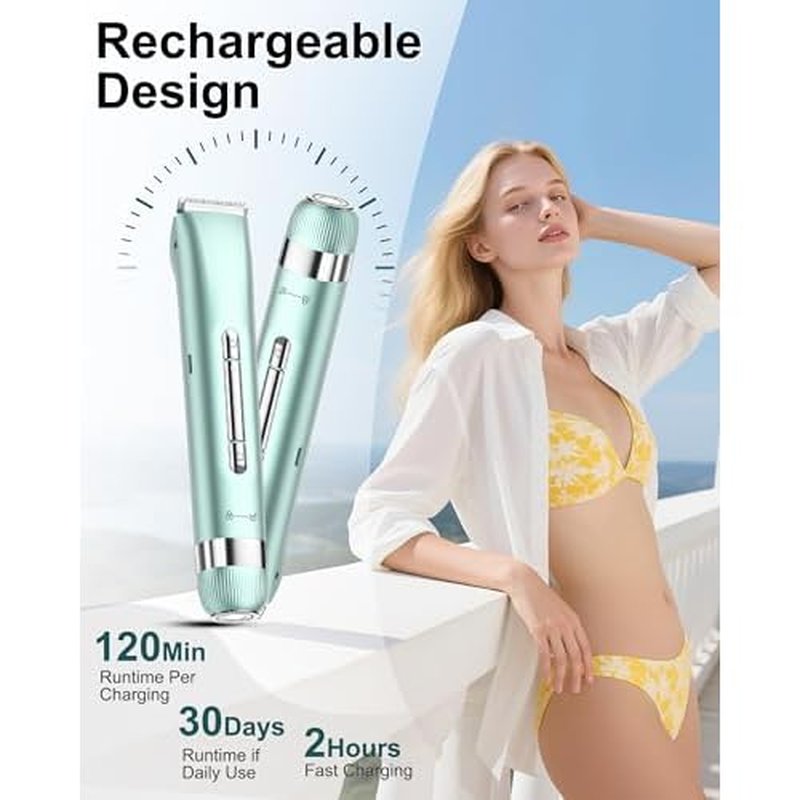 Electri Razors for Women, 2 in 1 Personal Groomer Kit Bikini Trimmer for Women Painless Lady Shaver for Face, Bikini, Underarm, Legs, Arms Waterproof, USB Rechargeable Facial Hair Trimmer