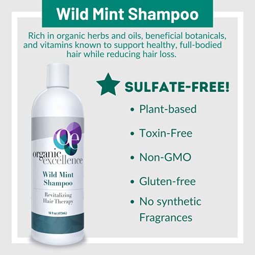 Organic Excellence Wild Mint Moisturizing Shampoo - Rosemary, 16 oz - Variation 1