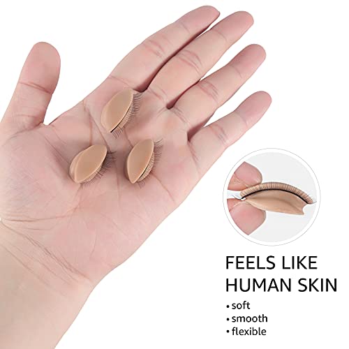 Lash Mannequin Head with 2 Pairs Replacement Eyelids, Eyelash Mannequin Face for Lash Practice, Silicone Rubber Realistic Eyelids for Eyelash Training