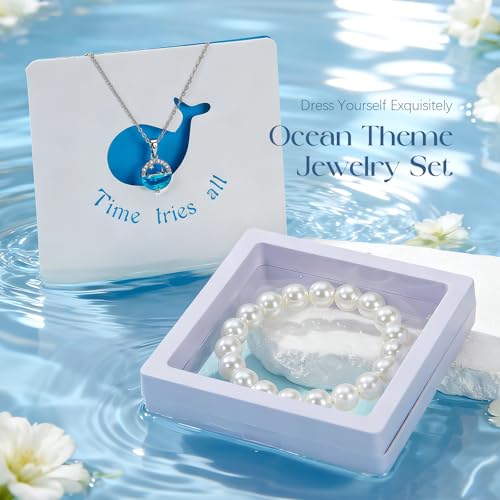 Golray Birthday Gifts for Women, Self Care Spa Gift Set for Women with Beach Towel, Glass Cup, Bath Bombs & Hair Accessories, Christmas Blue Gift Basket for Her, Girlfriend, Sister, Mom, Friends