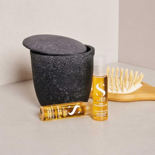 ALFAPARF MILANO Semi di Lino Reconstruction Reparative SOS Emergency Oil - Hair Breakage Treatment for Strengthening, Smoothing & Repairing Damaged Hair - Hydrating Hair Oil - Vegan (6 Vials/2.64 oz)