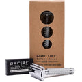 Safety Razor with Chrome Brass Handle & 5 Blades - Traditional Wet Shaving