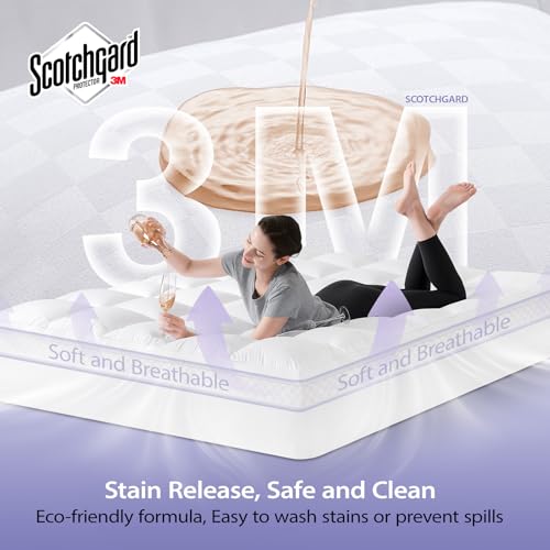 White Full Size Memory Foam Mattress Topper with Cooling Gel Egg Crate & Pillow Top - 4 Inch