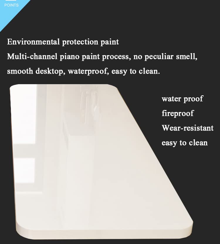 Wall Mounted Folding Table White 39.4x19.7 Inches Space-Saving Desk & Dining Surface - Stainless Steel Support