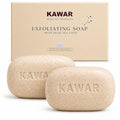 KAWAR Dead Sea Exfoliating Soap Bar 2-Pack with Salicylic Acid, Natural Oils