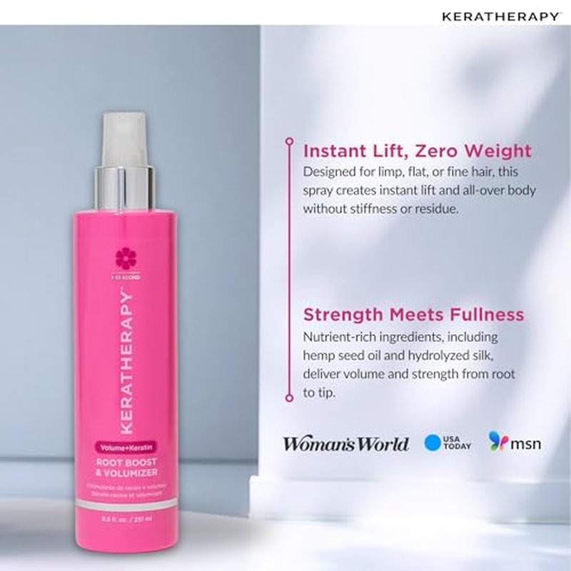 Keratherapy Keratin Infused Volume Root Boost and Volumizer Spray, 8.5 fl. oz., 251 ml - Root Booster for Hair Volume with Kerabond Technology, Hemp Seed Oil, Sea Kelp, & Hydrolyzed Silk