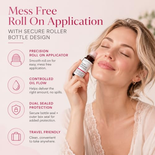 Organic Castor Oil Roll-On with Rose Quartz Roller Ball, 1.7 oz