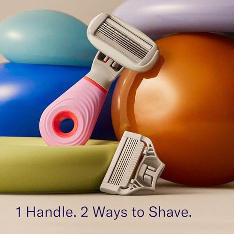 Flamingo Travel Razor Kit for Women ? Body & Pubic Razor ? Mini Handle, 2 Blade Refills, 2 Travel Size Foaming Shave Gels & Vented Case