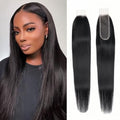 2x6 HD Lace Closure Straight Human Hair 16 Inch Natural Color - Brazilian Virgin