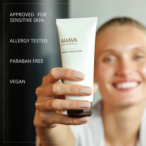 AHAVA Dead Sea Mineral Hand Cream 3.4 Fl Oz – Original Formula, Fast Absorbing Moisturizer