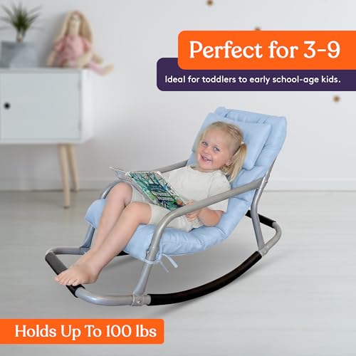 Blue Sensory Rocking Chair for Kids - Comfortable Floor Seat for Playroom & Nursery