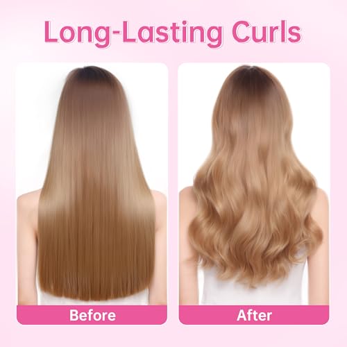 Automatic Curling Iron with 3 Temperature Settings, Fast Heating, Anti-Scald & Tangle-Free, Travel-Friendly Hair Curler