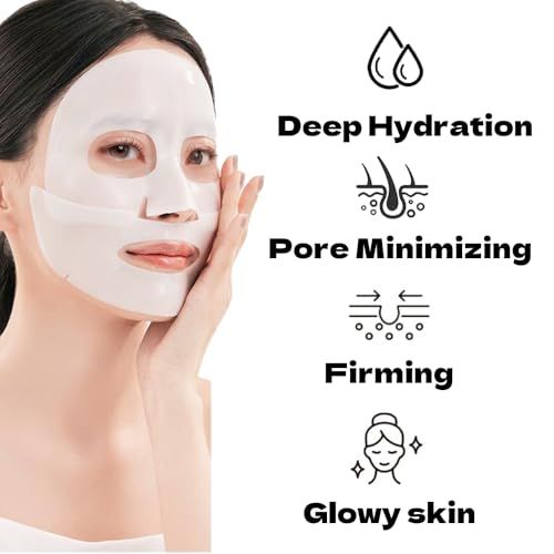 Collagen Face Mask Hydrating Overnight Collagen Face Mask (6 pcs/1 Box) Deep Collagen Anti Wrinkle Lifting Mask - Pure Collagen Films for Improve Elasticity Firming And Moisturizing