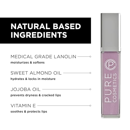 LED Light-Up Lip Gloss with Applicator & Mirror - Nude Beach Sheer Tint
