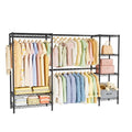 Golpart Heavy Duty Clothing Rack with Adjustable Shelves Black 15.8"D x (70-88.5)"W x 76.5"H