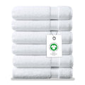 White Organic Cotton Washcloths Pack of 6 - Luxurious, Ultra-Absorbent Face Towels