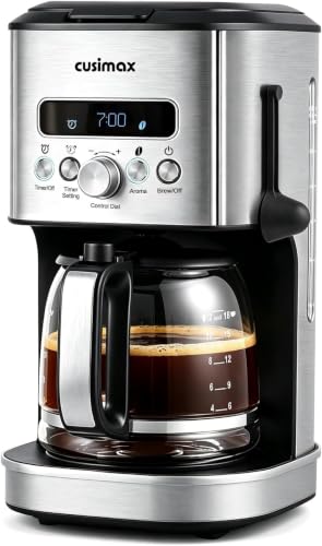 Black Drip Coffee Maker 12-Cup Programmable Coffee Machine with LCD, Timer & Aroma Selector