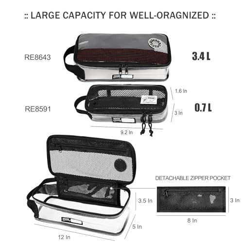 Large Clear Travel Toiletry Bag - Waterproof Organizer for Men Women