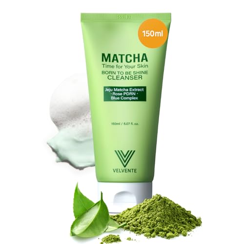 Matcha Gentle Deep Pore Cleansing Facial Cleanser, Low-pH Face Wash for Pore Refining, Rose PDRN Hydrating Daily Facial Wash Redness & Sensitive Skin Friendly, Korean Skincare(5.07 fl.oz.)