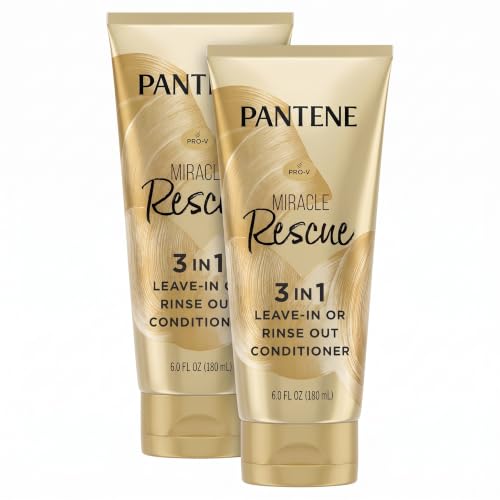 Pantene Miracle Rescue 3-in-1 Leave-In, Rinse-Off Conditioner & Heat Protectant - 6 Fl Oz Pack of 2