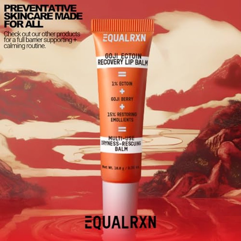 Goji Ectoin Recovery Lip Balm - Hydrating Moisture Oil Formula with Papaya Enzyme for Dry Chapped Lips Barrier & Skin Patches