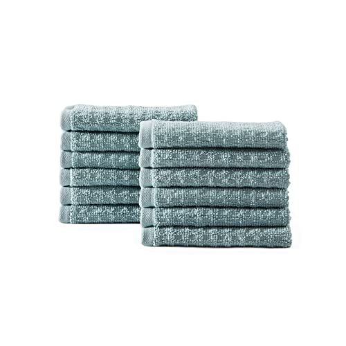 Tommy Bahama- Washcloth Set, Highly Absorbent Cotton Bathroom Decor, Low Linting & Fade Resistant, Oeko-Tex Certified (Northern Pacific Turquoise, 12 Piece)