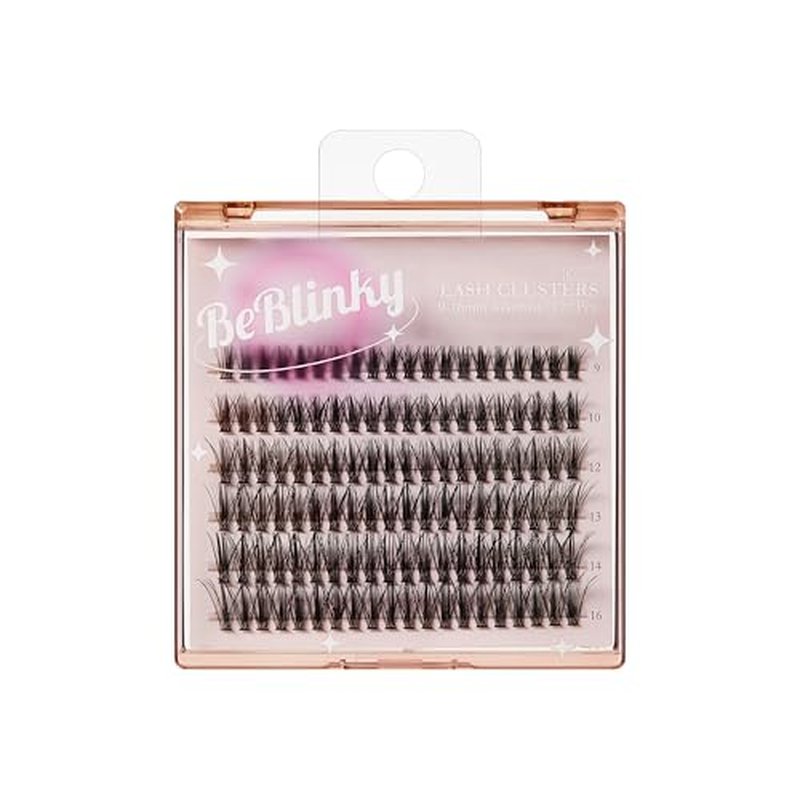 False Eyelashes, Lash Extension Kit 07, 9mm-16mm, Narrow Band, Easy to Apply and Remove, No Damage to Natural Eyelashes, 120 Lash Clusters - Wispy