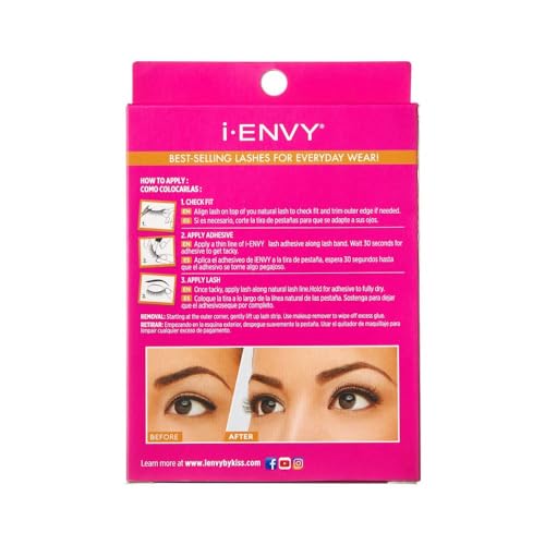 iENVY Human Hair Eyelash Extensions Pack of 5 Pairs - Natural Style, Pack of 2
