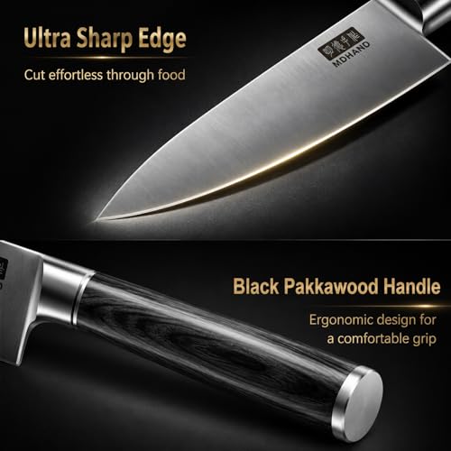 9PCS Chef Knife Set with Roll Bag - Ultra Sharp Japanese Kitchen Knives