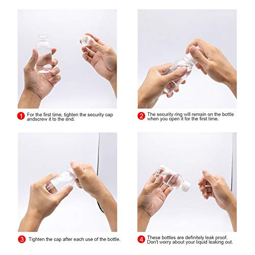 100ml PET Travel Bottles Set of 10 Clear Empty Storage Containers – Screw Cap