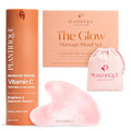 Plantifique Rose Quartz Gua Sha & Vitamin C Face Serum Set for Skin Rejuvenation