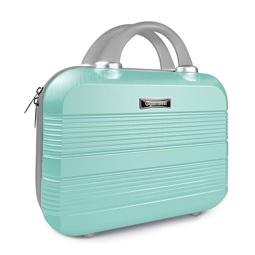 14 Inch Waterproof Hard Shell Makeup Case - Green, Travel & Organizer