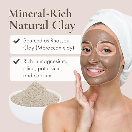 Moroccan Rhassoul Clay Powder for DIY Face Masks Hair Masks & Body Care - 1 lb
