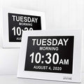 Digital Dementia Day Clock for Seniors - 8 Inch White 2-Pack